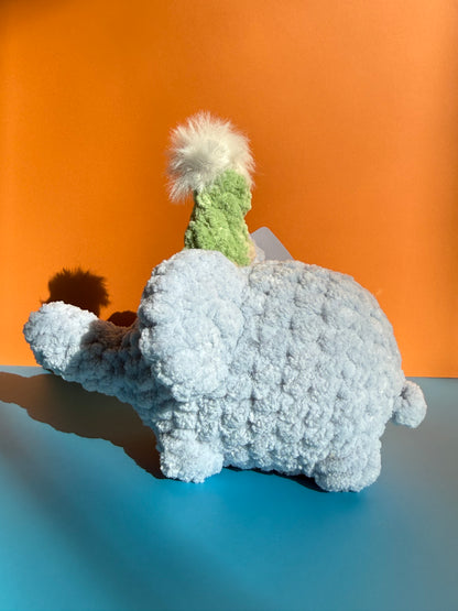 Sleepy Elephant w/ Hat Plushie