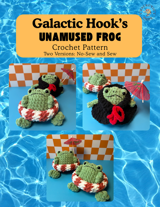 Unamused Frog Crochet Pattern | No-Sew or Sew Options | Accessories